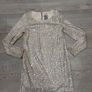 Art Class Silver Sequin Top